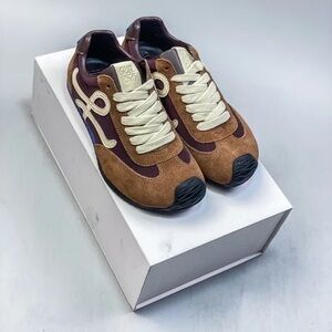 Loewe Brown and Cream Sneakers